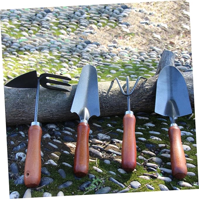 4pcs Mini Garden Tools Set Thicken Iron Shovels with Handles Durable Planting and Weeding Tools for Gardening Enthusiasts Lightweight and Easy to Carry