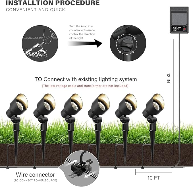VM Low Voltage Landscape Lights 12V AC 20W Outdoor Spotlight Flood Lights 145 Lumens G4 Bi-Pin Halogen Lighting 2800K Warm White Light for Garden Yard Pathway Driveway Lighting 8Pack