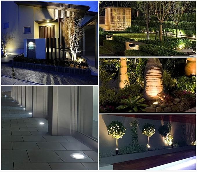 LED Garden Landscape Light - 85-265V Recessed Floor Light IP67 Waterproof Buried Lamp Gardens Adjustable Angle Underground Light High Brightness In Ground LED Lights(Green Light18W)