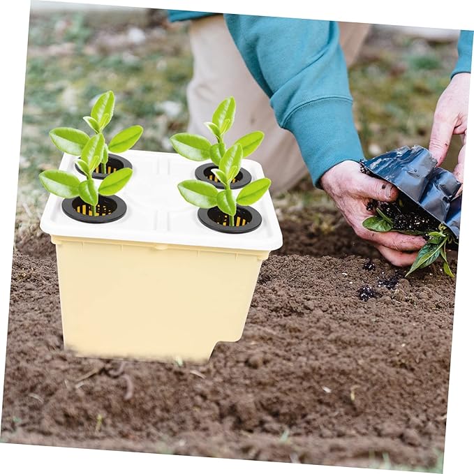 VICASKY 4holes Hydroponic Baskets Greenhouse Hydroponics System for Indoor Vegetable Fruit Planting