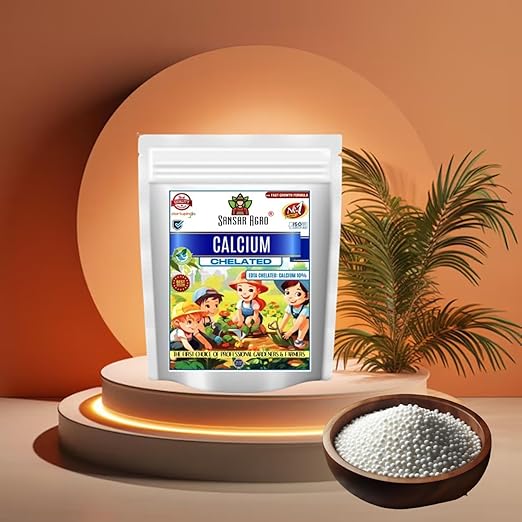 Sansar Agro® Chelated Calcium (Calcium - Ca- 10% EDTA Chelated) Powerful Essential Organic Fertilizer for Fast Growth of All Plants. (200 gm)