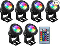12Vmonster Color Changing RGB IP68 LED Outdoor Spot Light – 12V 10W Waterproof Garden Lighting – Multicolor Landscape Lighting for Yard Pathway and Lawn (Pack of 6)