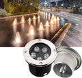 Recessed LED Landscape Lamp Low Round Lawn Lamp IP67 Waterproof Stainless Steel LED SpotlightBlue-24w
