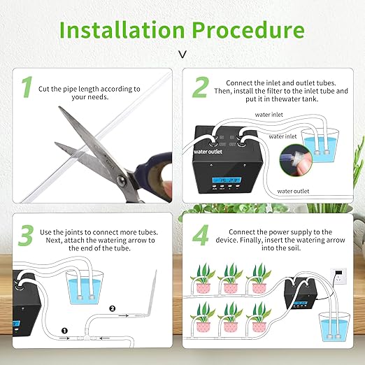 Plant Watering Devices 20 Potted Indoor Houseplants Support Plant Watering Devices Auto Drip Irrigation Kit Programmable Water Timer
