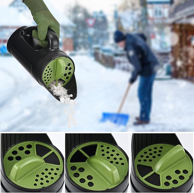 Seed Spreader Hand Held Hand Spreader Lawn and Garden for Fertilizer Grass Seed Salt Ice Melt Earth Food Seed Shaker with Multiple Adjustable Opening Sizes for All Purpose Up to 80 Oz