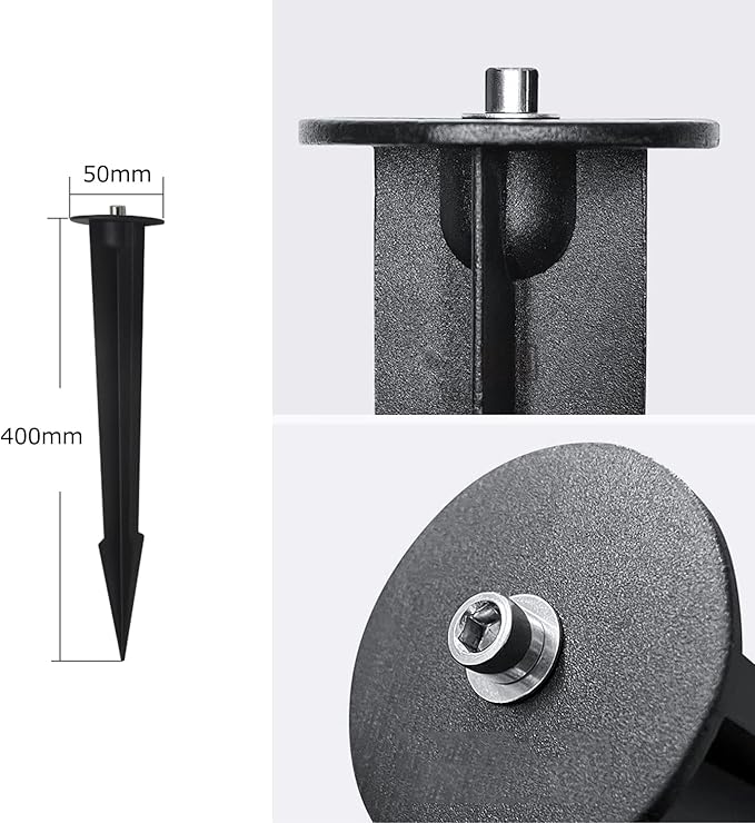 Cast Aluminum Plug Floodlight Ground Accessories 15.7 Inches High Floor Plug Bracket Landscape Spotlight Accessories For Outdoors Garden Set Of Four