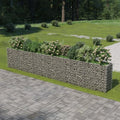 Gabion Raised Bed Galvanized SteelRaised Planter Box with Climbing Plants for Flowers Herbs and Fruits Lawns Verandas Balconies and Patios. 212.6X19.7X39.4