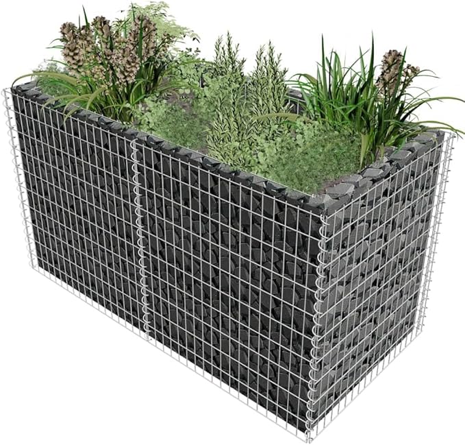 Gabion Raised Bed Steel 71x35.4x39.4 Silver