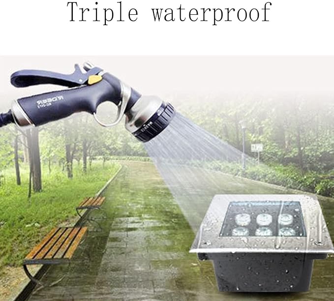Square LED Recessed Outdoor Spotlight Underground Lighting IP67 Waterproof DC12V Low LED Spotlight for Terrace for Gardens Terraces Pool Paths Architectural LightinRed-18W(12v)