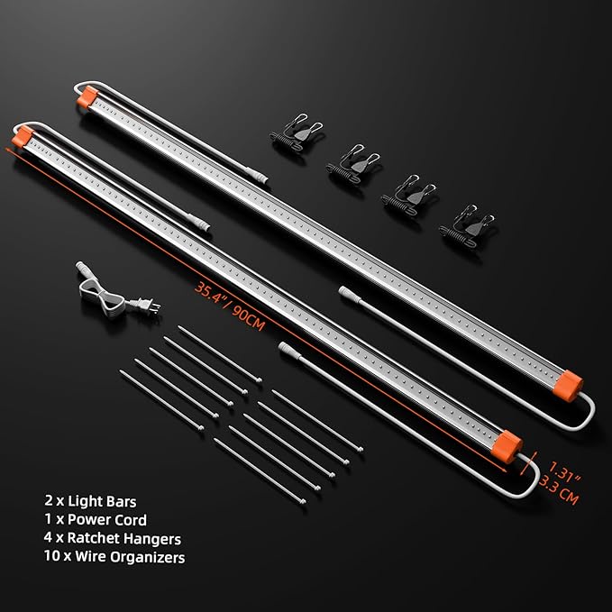 Spider Farmer SUPP-R60 660nm Deep Red Supplemental Light Bars 35.4 Long Red Supplemental Light for Indoor Plants Commercial Vertical Farming Grow Tents