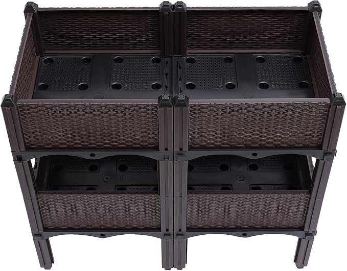 Raised Garden Bed with Legs Planter Box Elevated Portable Planter Outdoor Indoor for Vegetable Herbs Potted Plants Flowers Square Raised Garden BedSelf-Watering Plastic Planter for FruitsPotato