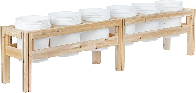 Greenes Fence Six Bucket Elevated Cedar Wood Garden Frame 84 in. x 16 in. x 20 in. - Made in USA with North American Cedar