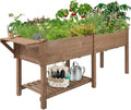 Raised Garden Bed with Legs Outdoor Elevated Garden Box with Legs Large Storage Shelf for Vegetable Flower Herb Easy to Assemble81x23x31 in