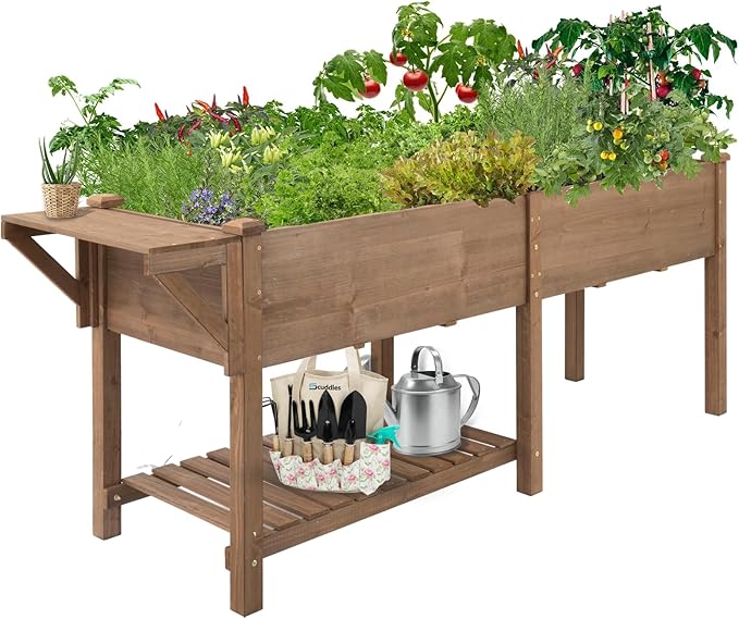 Raised Garden Bed with Legs Outdoor Elevated Garden Box with Legs Large Storage Shelf for Vegetable Flower Herb Easy to Assemble81x23x31 in