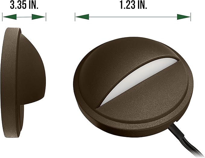 GKOLED 6Pack Brown Low Voltage LED Round Deck Light with 2Pack Brown Low Voltage 6W Mini Size Landscape Spot Light