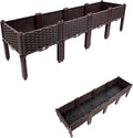 Raised Garden Bed 61.41 * 14.96 * 15.35in Poly Elevated Planter Box with Legs and Storage Shelf Standing Growing Bed Herb Planter for Vegetable Brown