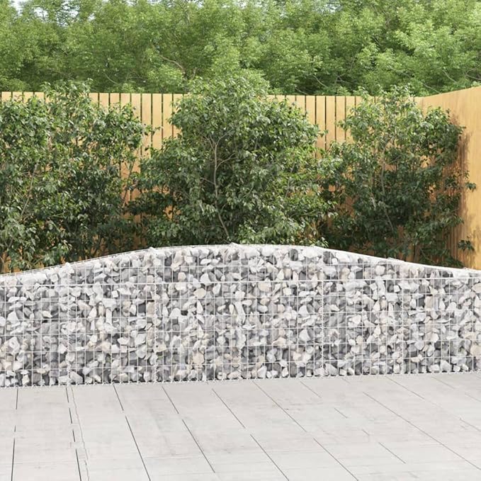 Silver Galvanized Iron Gabion Planter 157.5 x 157.5 x 31.5 in Large Outdoor Garden Raised Boxes for Patio Lawn for Stones Gravel Decorative Barrier