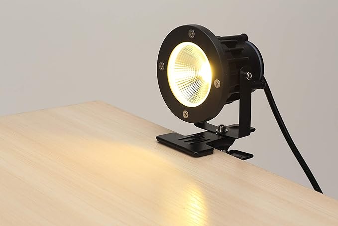 Pot Clip Plant Grow Light for Indoor Plants Full Spectrum 5W 3000K Warm Light Spot Lamp 15 Feet Timer Switch Plug in Cable Simple Design for Indoor Small Plants