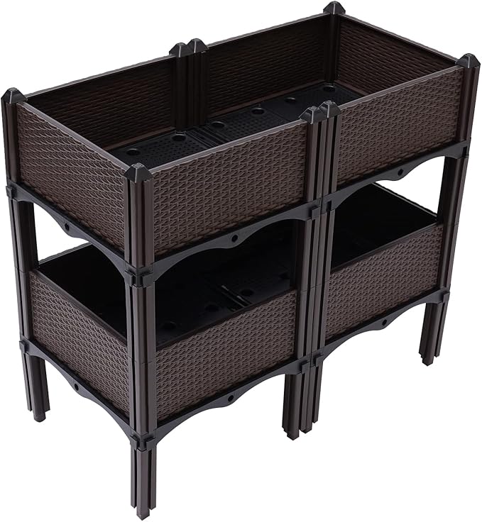 Raised Garden Bed with Legs Planter Box Elevated Portable Planter Outdoor Indoor for Vegetable Herbs Potted Plants Flowers Square Raised Garden BedSelf-Watering Plastic Planter for FruitsPotato