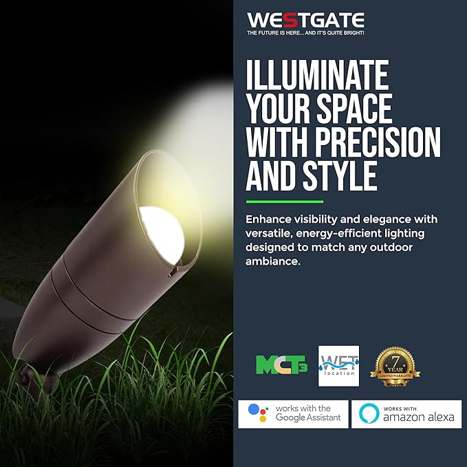 Westgate RGBW LED Spot Light - Oil-Rubbed Bronze Bluetooth WG APP 700LM 12-24V Deck Driveway Landscape Recessed Lighting Can Lights Pot Lights Outdoor Dimmable Garden Patio Accent