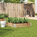 Garden Planter Natural Wood Solid Pine Medium Foldable Raised Garden Bed for Outdoor Plants 39.4 x 39.4 x 8.5 in Square Untreated Finish