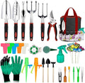 Garden Tools Set 83 Piece Succulent Tools Set Included Heavy Duty Aluminum Gardening Tools for Gardening Non-Slip Ergonomic Handle Durable Storage Tote Bag Gifts for Men Women