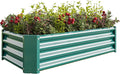 4'x2'x1' Metal Raised Garden Bed | Heavy-Duty Galvanized Steel Planter Box for Flowers Vegetables Herbs &amp Plants | 7 Cubic Feet Soil Capacity | Quick Assembly for Outdoor Gardening (Green)