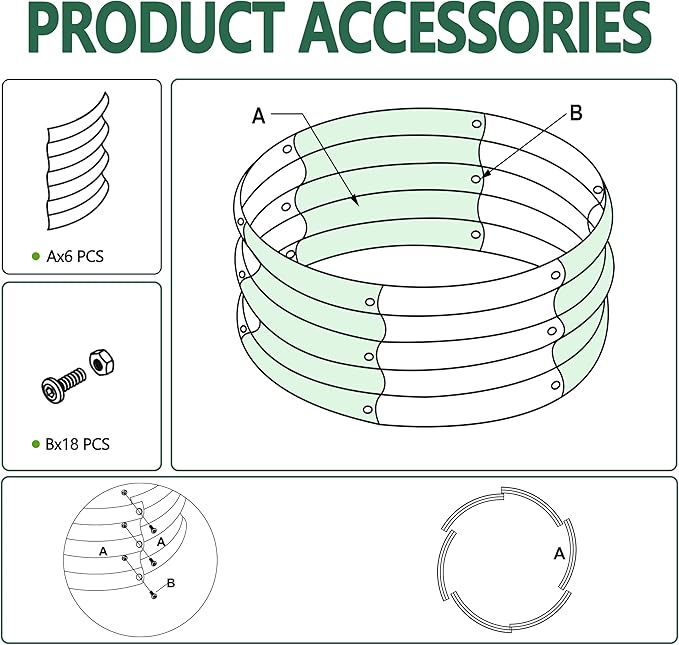 2PCS 3x3x1FT Galvanized Raised Garden Bed KitVegetable Boxes-Round Metal Flower BoxLarge Planter Raised Beds Outdoor Garden for PlantingFruitHerb-Silver