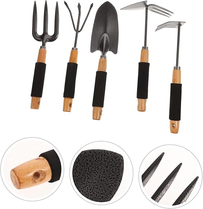 1set Multi-Purpose Garden Tool Set Ergonomic Outdoor Planting Tools Storage Rack for Digging Weeding and Soil Loosening Durable and Gardening Supplies