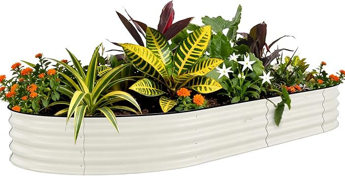 Garvee Galvanized Raised Garden Bed Outdoor 10x4x1.5 ft Metal Planter Box for Flowers Vegetables Rust-Resistant Raised Garden Beds for Gardening Easy Assembly Outdoor Garden Box &amp Planters Bei
