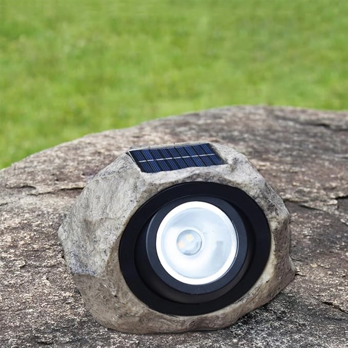 Stone Solar Lamp LED Solar Resin Lantern Lawn Light Rock Spotlight Waterproof Simulation Stone Lamp for Garden Outdoor