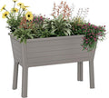 EasyUp Raised Garden Bed Resin Sturdy Planter Waterproof UV-Resistant Outdoor for Flowers Vegetables Herbs in Backyard Patio (Grey)
