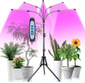Garpsen Grow Light with Stand 5 Heads Grow Lights for Indoor Plants 100 LEDs Full Spectrum Led Plant Light for Seed Starting with 15-63 Adjustable Tripod&amp6/12/16H Timer(No Clip)