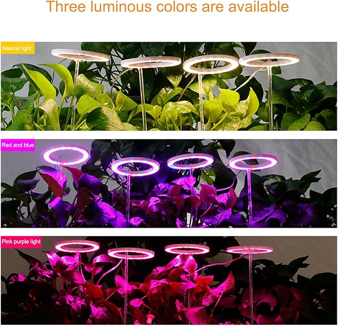 Yosoo LED Plant Grow Light 4 Head Design Full Spectrum Plant Lamp with Timer for Indoor Plants and Vegetables (1)