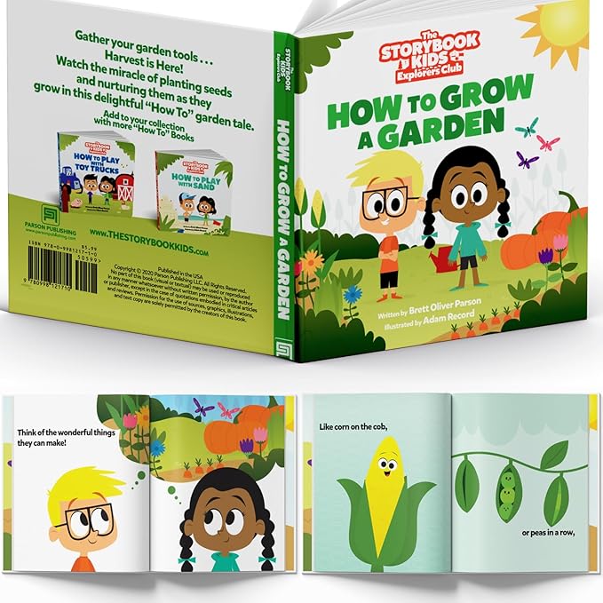 Pink Kids Gardening Tools - Includes Sturdy Tote Bag Watering Can Gloves Shovels Garden Stakes and a Delightful Children's Book How to Garden Tale - Kids Garden Tool Set for Toddler Age on up.