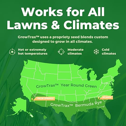 Growtrax 200 Sq Ft Biodegradable Kentucky Blue and Perennial Rye Blend Grass Seed Mat - Mix &amp Fertilizer Mat for Ball Fields Parks &amp Residential Lawns
