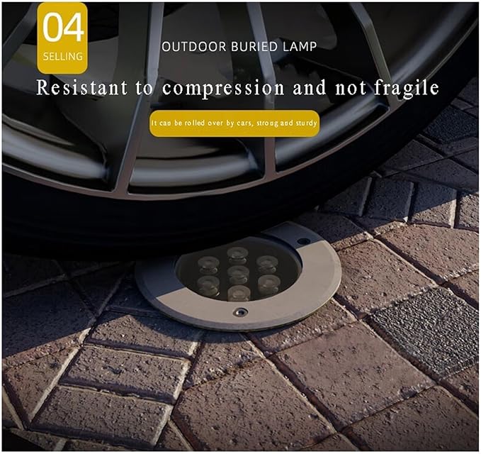 Round Outdoor Lawn Courtyard Underground Light - Ground Landscape Light Recessed Ground LED Spotlight IP66 Outdoor Waterproof Underground Light for Pathway YPurple 9W