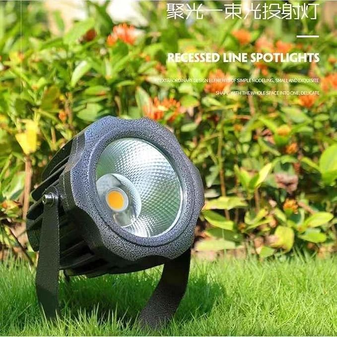 Long Range LED Floodlights - Beam Spotlight COB Round Tree Lights IP66 Waterproof Adjustable Angle for Wall Advertising Building Signs Lawn Landscape Lamp(Green10w(AC24V))