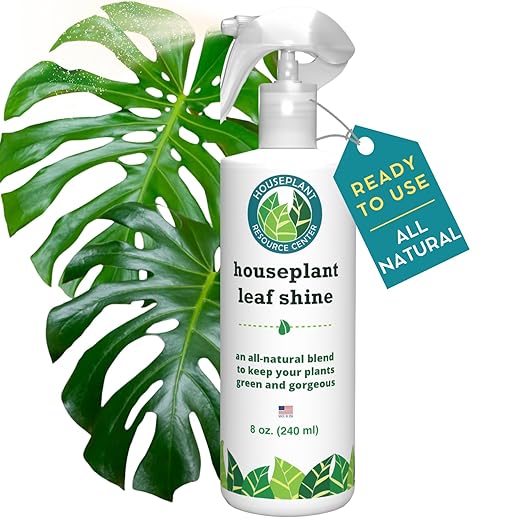 Houseplant Leaf Shine Spray – All-Natural Leaf Cleaner and Gloss for Healthy Shine &amp Better Photosynthesis | Perfect for House Plants and Foliage | 8 oz
