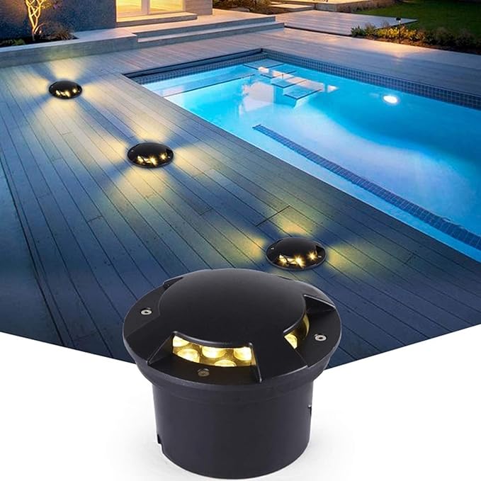 Underground Light LED - LED Beam Spotlight AC85-110vV Nground Led Lights IP65 Recessed Fountain Floor Spotlight Side Glow Glare Free LEDs Patio Step Light Outdoor Waterproof Garden