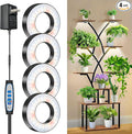 Wiaxulay Grow Lights for Indoor Plants 192 LED Full Spectrum Plant Lights for Indoor Growing 12V/2A Under Cabinet Grow Lamp with Auto Timer 6/12/16 Hrs 3 Lighting Mode 5 Brightness Four Head
