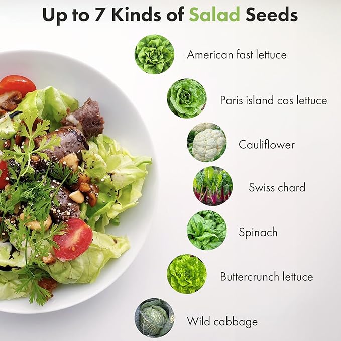 LYKOCLEAN Herb Seed Pod Kit(8-Pod) with Salad Greens Seed Pod Kit(7-Pod)