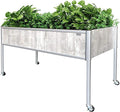 Foreman Raised Garden Bed on Wheels – Weather-Resistant Raised Garden Bed (48 x 24 x 32) with Drainage Ideal Raised Garden Bed for Vegetables &amp Flowers – 300 lb Capacity Monte Wood Grain