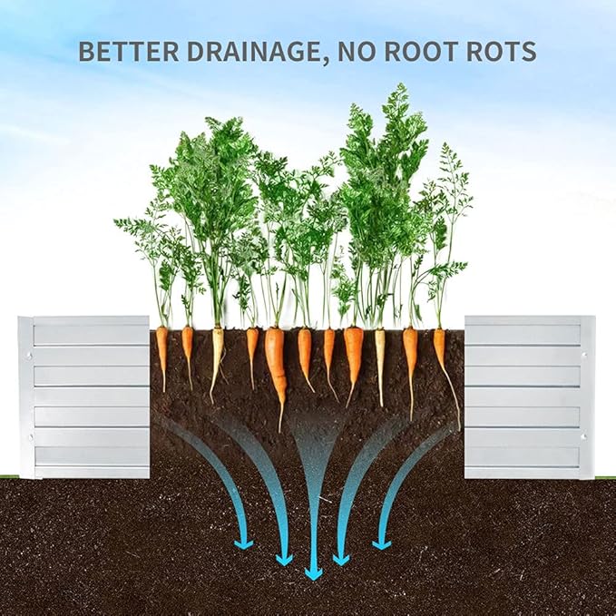 DIY Galvanized Raised Garden Beds 6 Pack Easy DIY Metal Planter Boxes for Grow Fruit and Root Vegetables Flower