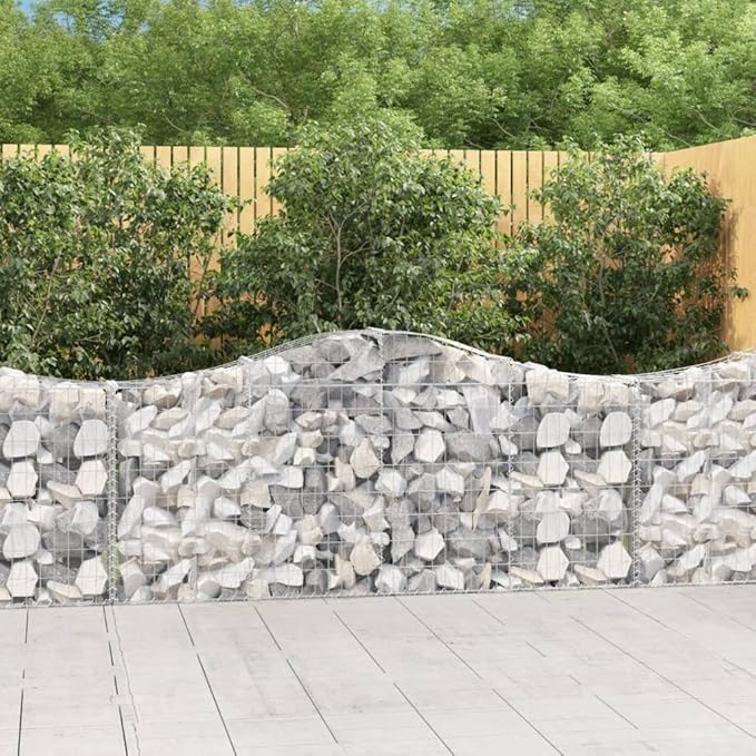 3-Pack Gabion Basket Set 78.7x78.7x39.4 Silver Galvanized Iron Modular Planter Boxes for Outdoor Garden Patio Retaining Wall &amp Stone Container for Living Areas and Backyard