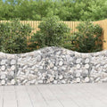 Arched Galvanized Metal Gabion Baskets for Outdoor Planter Gardening and Planting - Large Flower Beds 3 pcs 78.7x11.8x31.5/39.4