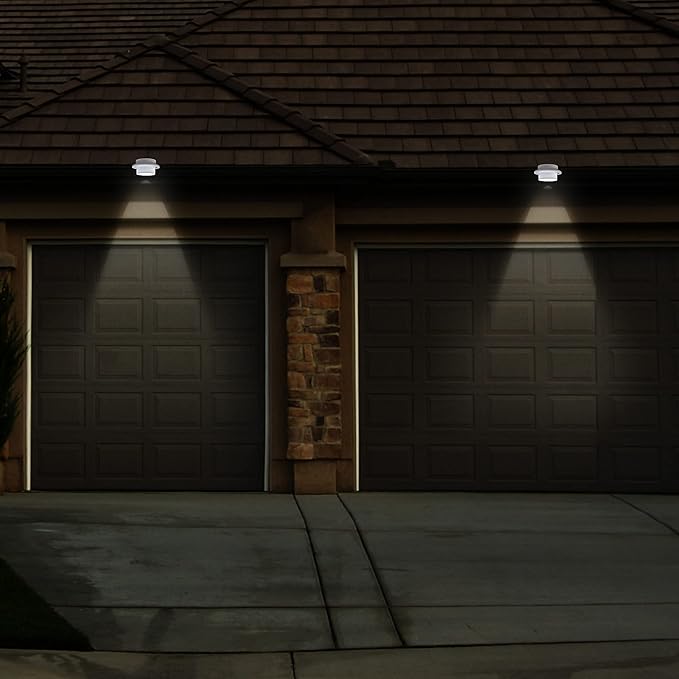 Yescom Solar Gutter Light Outdoor Waterproof 3 LED Deck Fence Lights with Bracket Wall Garden Stair Step Yard White 2Pcs