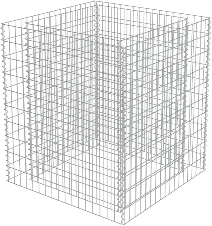 Gabion Planter Raised Bed Outdoor Garden Galvanized Steel Wire Mesh Grid Stone Wall Flower Raised Bed for Vegetables Flowers Plants 35.4 x 35.4x 39.4