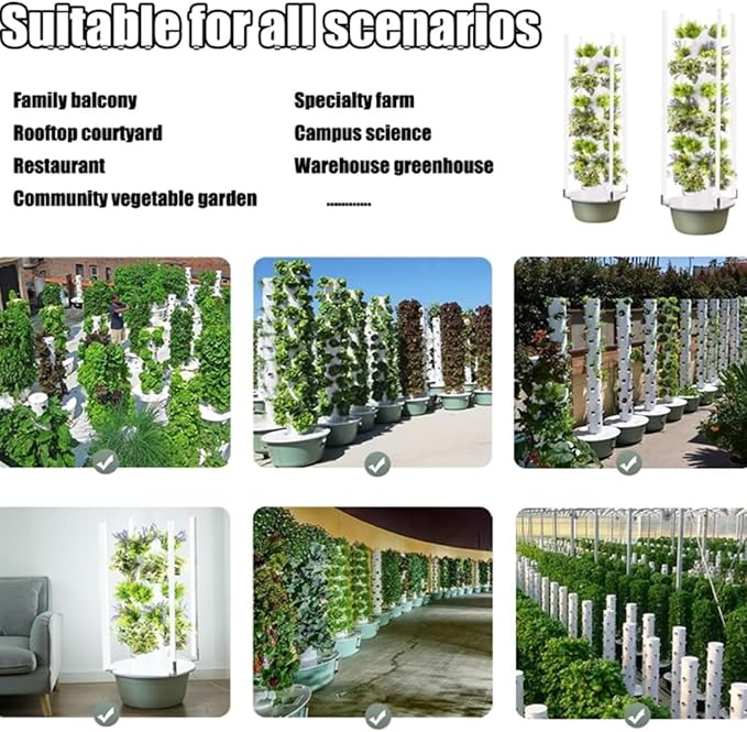 Hydroponics Growing Tower Hydroponics Tower Garden Growing for Home Garden Vertical Planter with LED Light Tower Hydroponics for Herbs and Vegetables36holes