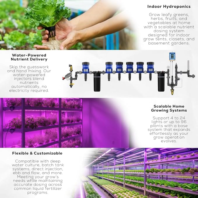 DOSATRON Hobby Cultivator Expansion Doser | Add-On Pump for Multi-Pump Nutrient Delivery System | Water-Powered | 0.05–0.5% Dosing | Indoor Hydroponics | Home Grow Add-On Unit